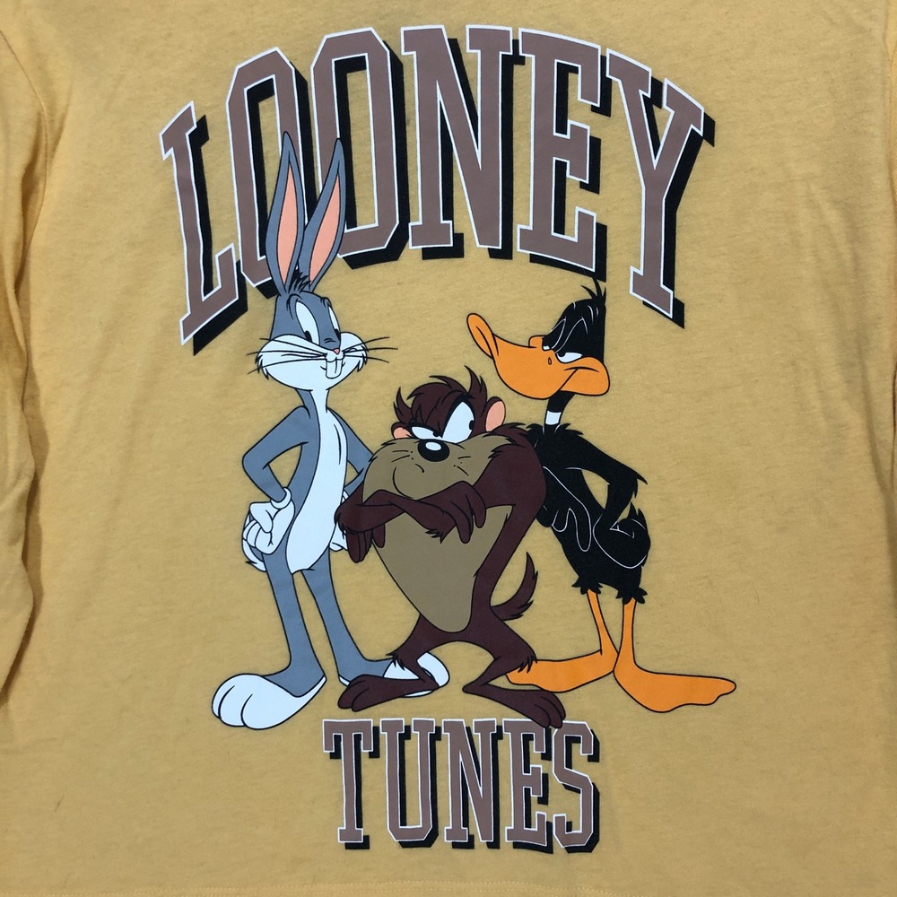 Looney Tunes Bugs Bunny Taz‎ Daffy Duck Cropped Long Sleeve T Shirt